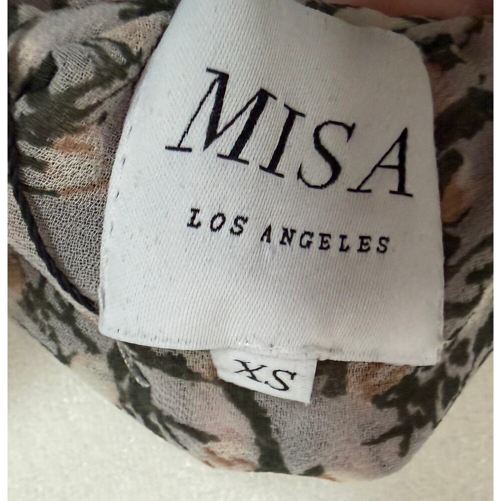 MISA Los Angeles Penelope Floral Pleated Mini Dress Sheer Long Sleeve Boho NWOT - Picture 7 of 7